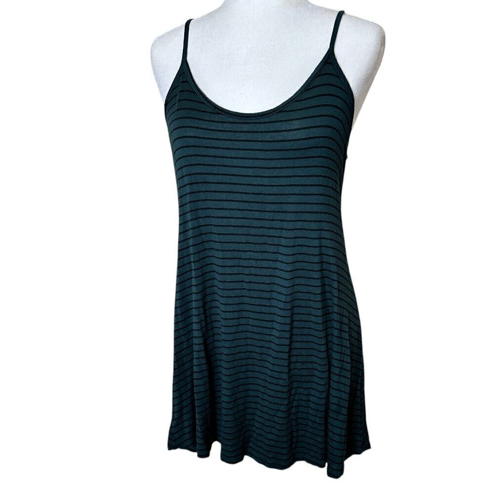 FOREVER 21 Strappy Stripe Knit Stretch Tank Sun Dress Size Small